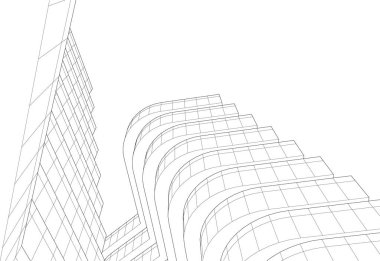 Mimari sanat konseptinde soyut çizgiler, minimum geometrik şekiller. 