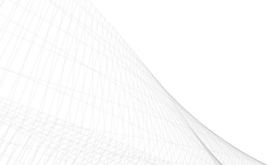 Mimari sanat konseptinde soyut çizgiler, minimum geometrik şekiller. 