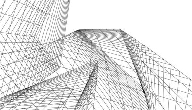 Mimari sanat konseptinde soyut çizgiler, minimum geometrik şekiller. 