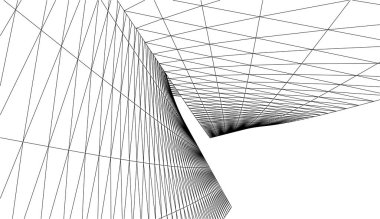 Mimari sanat konseptinde soyut çizgiler, minimum geometrik şekiller. 