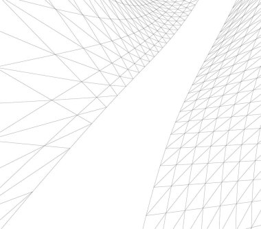 Mimari sanat konseptinde soyut çizgiler, minimum geometrik şekiller. 