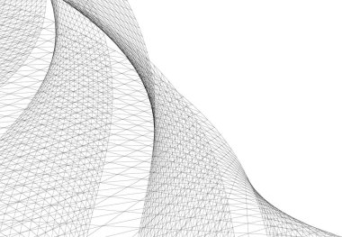 Mimari sanat konseptinde soyut çizgiler, minimum geometrik şekiller. 