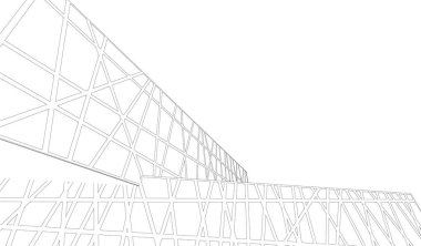 Mimari sanat konseptinde soyut çizgiler, minimum geometrik şekiller. 