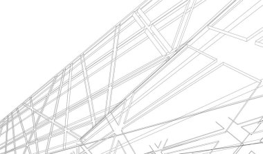 Mimari sanat konseptinde soyut çizgiler, minimum geometrik şekiller. 