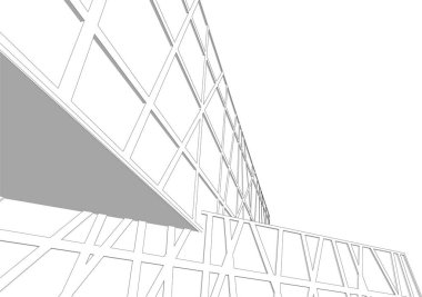 Mimari sanat konseptinde soyut çizgiler, minimum geometrik şekiller. 