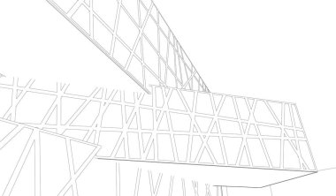 Mimari sanat konseptinde soyut çizgiler, minimum geometrik şekiller. 