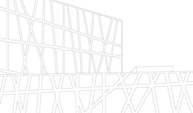 Mimari sanat konseptinde soyut çizgiler, minimum geometrik şekiller. 