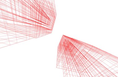 Mimari sanat konseptinde soyut çizgiler, minimum geometrik şekiller. 