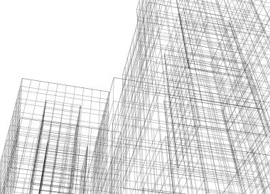 Mimari sanat konseptinde soyut çizgiler, minimum geometrik şekiller. 