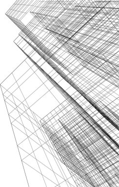 Mimari sanat konseptinde soyut çizgiler, minimum geometrik şekiller. 