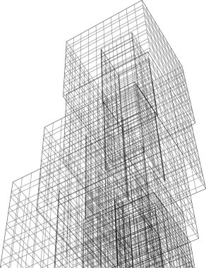 Mimari sanat konseptinde soyut çizgiler, minimum geometrik şekiller. 