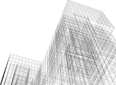 Mimari sanat konseptinde soyut çizgiler, minimum geometrik şekiller. 