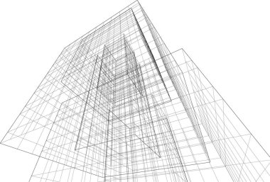 Mimari sanat konseptinde soyut çizgiler, minimum geometrik şekiller. 