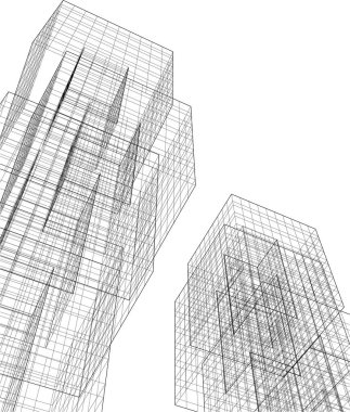 Mimari sanat konseptinde soyut çizgiler, minimum geometrik şekiller. 