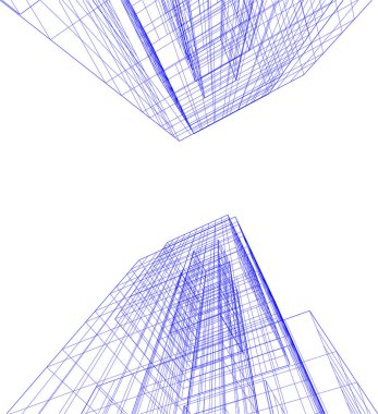 Mimari sanat konseptinde soyut çizgiler, minimum geometrik şekiller. 