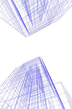 Mimari sanat konseptinde soyut çizgiler, minimum geometrik şekiller. 