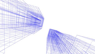 Mimari sanat konseptinde soyut çizgiler, minimum geometrik şekiller. 