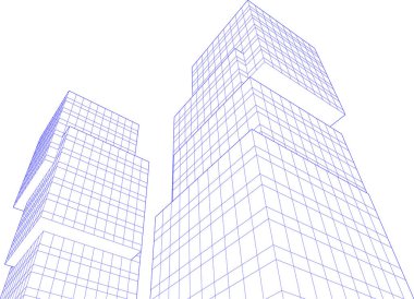 Mimari sanat konseptinde soyut çizgiler, minimum geometrik şekiller. 