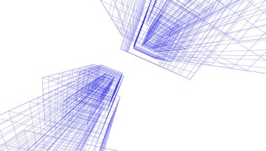 Mimari sanat konseptinde soyut çizgiler, minimum geometrik şekiller. 