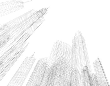 Mimari sanat konseptinde soyut çizgiler, minimum geometrik şekiller. 