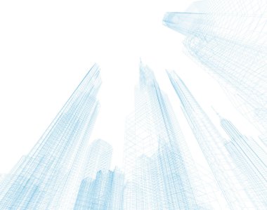 Mimari sanat konseptinde soyut çizgiler, minimum geometrik şekiller. 