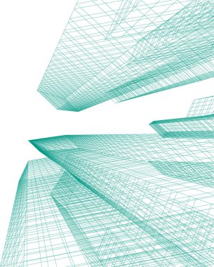 Mimari sanat konseptinde soyut çizgiler, minimum geometrik şekiller. 