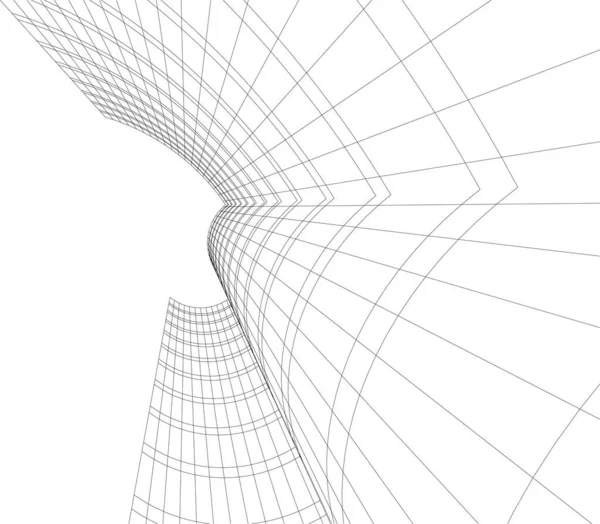 Abstrakcyjne Linie Rysunku Koncepcji Sztuki Architektonicznej Minimalne Kształty Geometryczne — Wektor stockowy