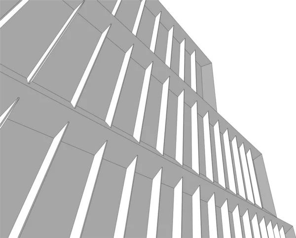 Abstracte Tekenlijnen Architectonisch Kunstconcept Minimale Geometrische Vormen — Stockvector