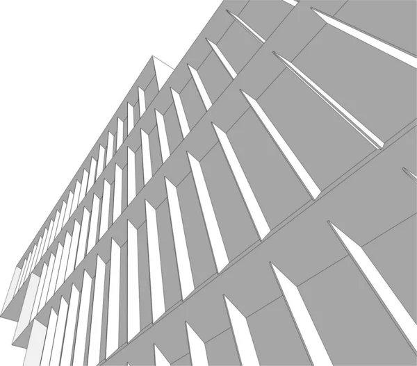 Lignes Dessin Abstraites Dans Concept Art Architectural Formes Géométriques Minimales — Image vectorielle