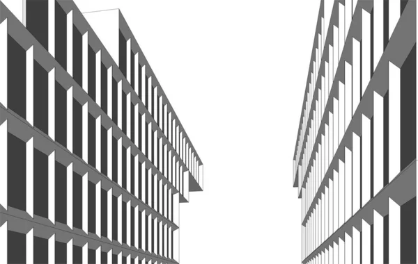 Abstrakcyjne Linie Rysunku Koncepcji Sztuki Architektonicznej Minimalne Kształty Geometryczne — Wektor stockowy