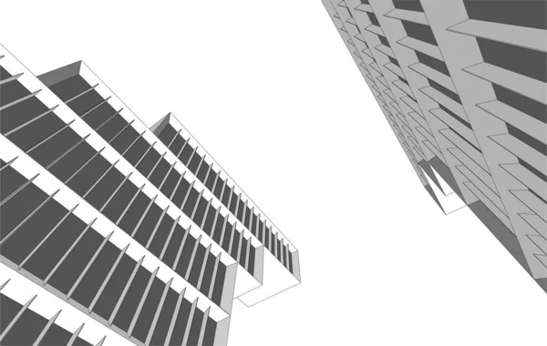 建築芸術の概念における抽象的な線や最小限の幾何学的形状 — ストックベクタ