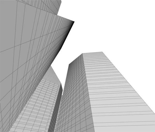 Linhas Abstratas Desenho Conceito Arte Arquitetônica Formas Geométricas Mínimas — Vetor de Stock