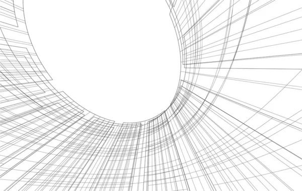 Líneas Abstractas Dibujo Concepto Arte Arquitectónico Formas Geométricas Mínimas — Archivo Imágenes Vectoriales