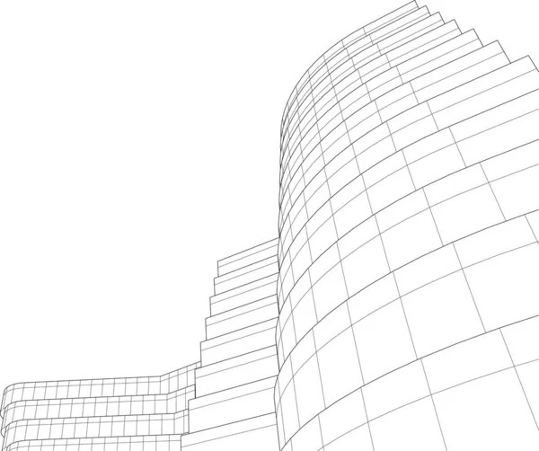 Abstrakte Zeichnungslinien Architektonischen Kunstkonzept Minimale Geometrische Formen — Stockvektor