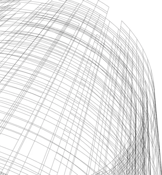 Linhas Abstratas Desenho Conceito Arte Arquitetônica Formas Geométricas Mínimas — Vetor de Stock