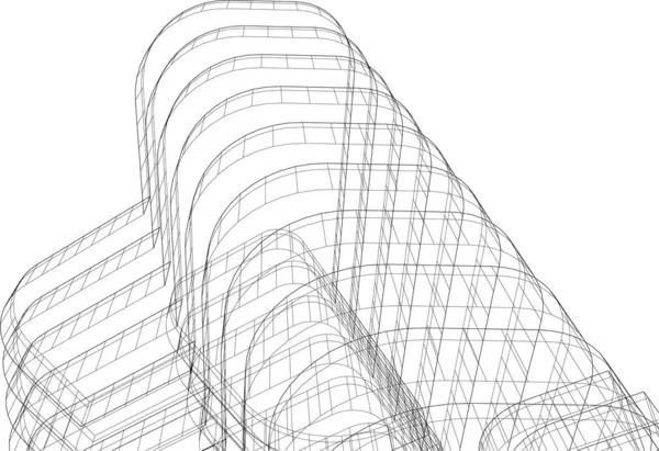 Linhas Abstratas Desenho Conceito Arte Arquitetônica Formas Geométricas Mínimas — Vetor de Stock