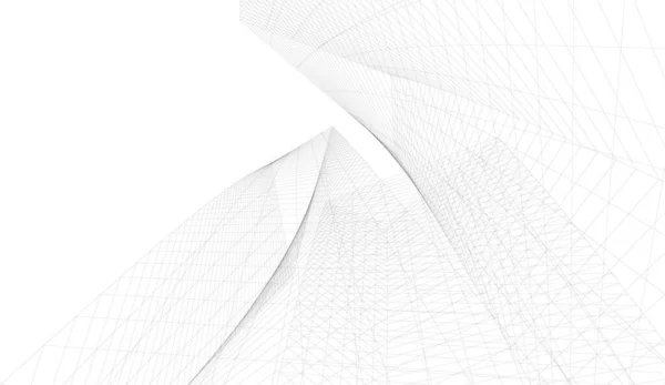 Lignes Dessin Abstraites Dans Concept Art Architectural Formes Géométriques Minimales — Image vectorielle