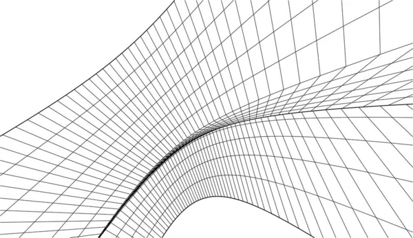 Abstraktní Kreslicí Čáry Architektonickém Pojetí Minimální Geometrické Tvary — Stockový vektor