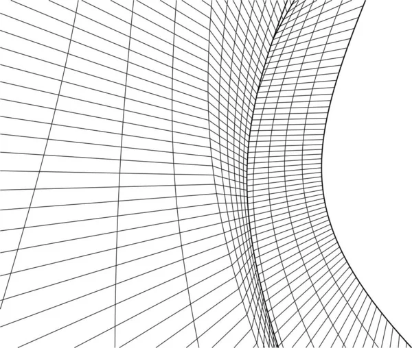 Lignes Dessin Abstraites Dans Concept Art Architectural Formes Géométriques Minimales — Image vectorielle