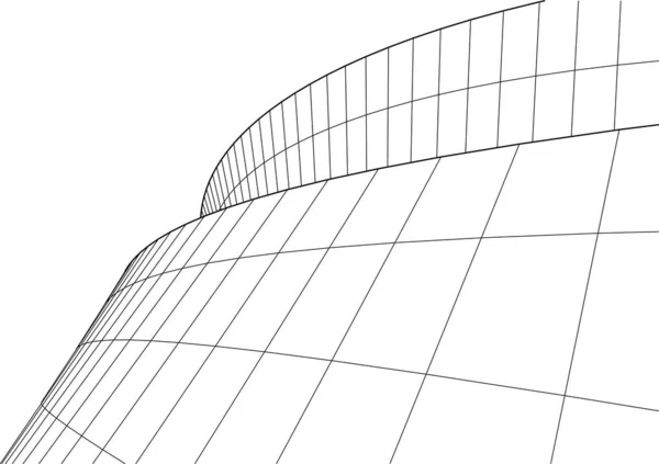 建築芸術の概念における抽象的な線や最小限の幾何学的形状 — ストックベクタ