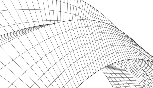 Lignes Dessin Abstraites Dans Concept Art Architectural Formes Géométriques Minimales — Image vectorielle