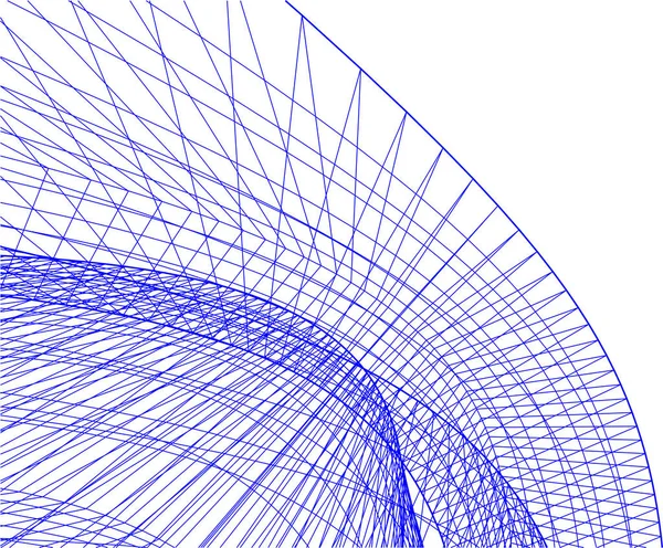 Linee Disegno Astratte Nel Concetto Arte Architettonica Forme Geometriche Minime — Vettoriale Stock