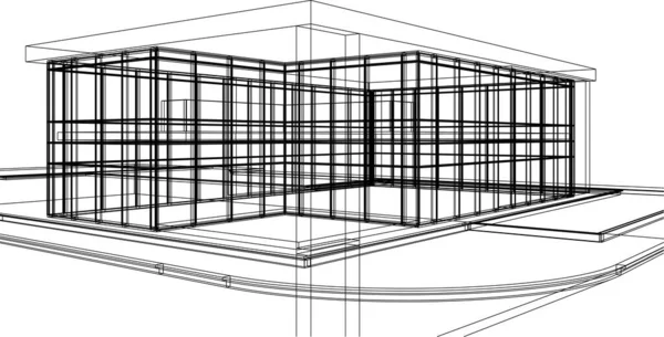 Concepto Arte Arquitectónico Ilustración Vectorial — Archivo Imágenes Vectoriales