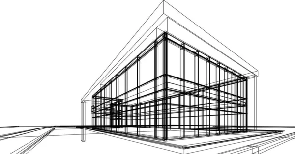 Concepto Arte Arquitectónico Ilustración Vectorial — Vector de stock