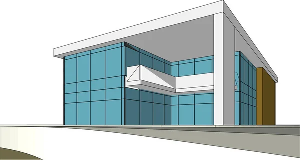 Architectonische Kunst Concept Vector Illustratie — Stockvector