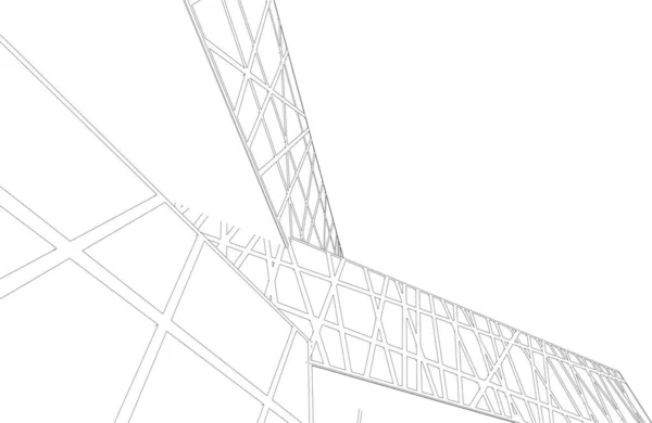 Linhas Abstratas Desenho Conceito Arte Arquitetônica Formas Geométricas Mínimas — Vetor de Stock