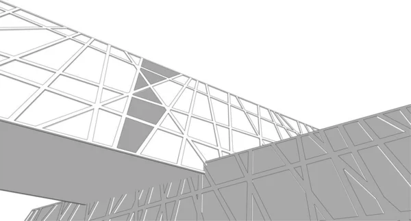 Linhas Abstratas Desenho Conceito Arte Arquitetônica Formas Geométricas Mínimas — Vetor de Stock