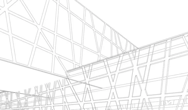 建築芸術の概念における抽象的な線や最小限の幾何学的形状 — ストックベクタ