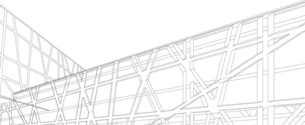 Lignes Dessin Abstraites Dans Concept Art Architectural Formes Géométriques Minimales — Image vectorielle