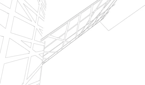 建築芸術の概念における抽象的な線や最小限の幾何学的形状 — ストックベクタ
